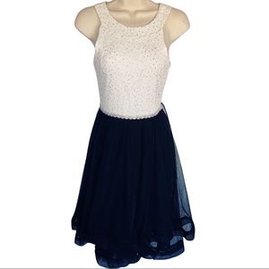 Speechless Dress Dark Blue & White High Low See pics For description Siz…